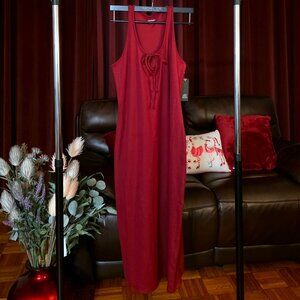 SLEEVELESS BUTTERBLISS KEYHOLE RACER BACK MIDI BODYCON DRESS!